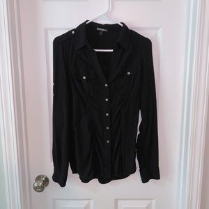 Express black w/silver button top
